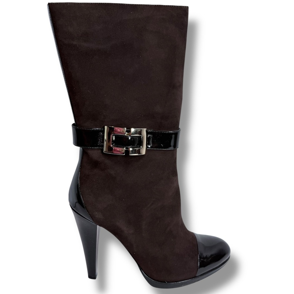 INC International Concepts Margaret Women's Suede Leather Heel Boots Brown 10M - Picture 12 of 16
